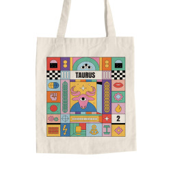 Πολύχρωμα Ζώδια - Ταύρος (Τσάντα  Αγοράς)